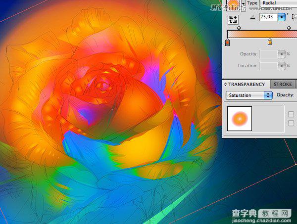 Illustrator绘制非常惊艳的抽象派玫瑰花10