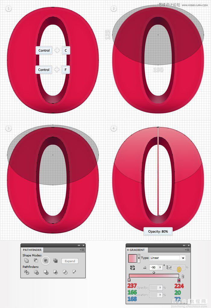 Illustrator(AI)设计绘制出具有立体效果的质感艺术字实例教程12