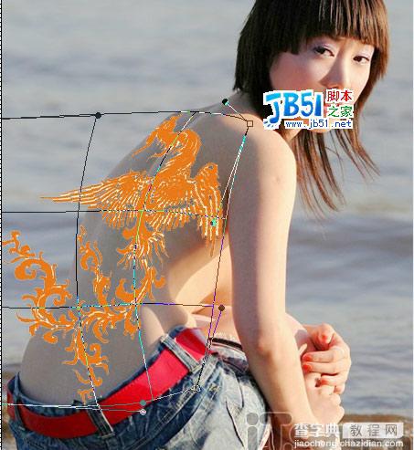 用Photoshop给张筱雨祼体纹身5