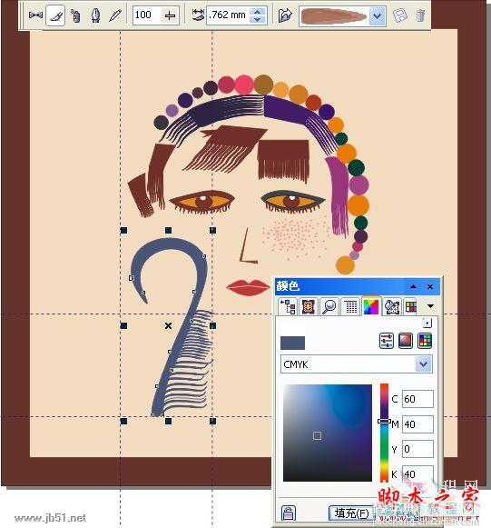 CorelDRAW(CDR)设计绘制矢量抽象人物装饰画实例教程38