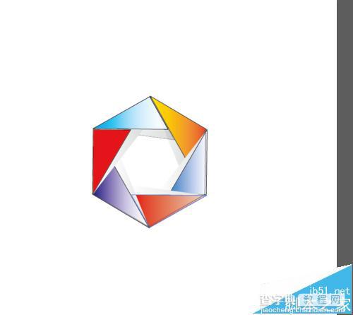 Ai怎么绘制由三角形组成的彩色六角环形?7
