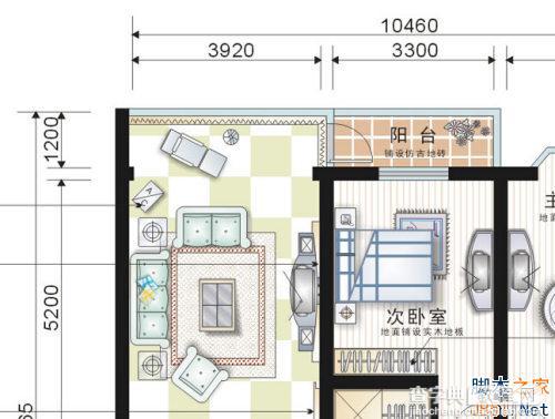 Coreldraw(CDR)详细步骤绘制室内装修彩色平面图实例教程19