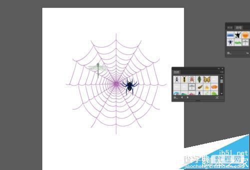 AI绘制比较复杂的蜘蛛网图案教程28