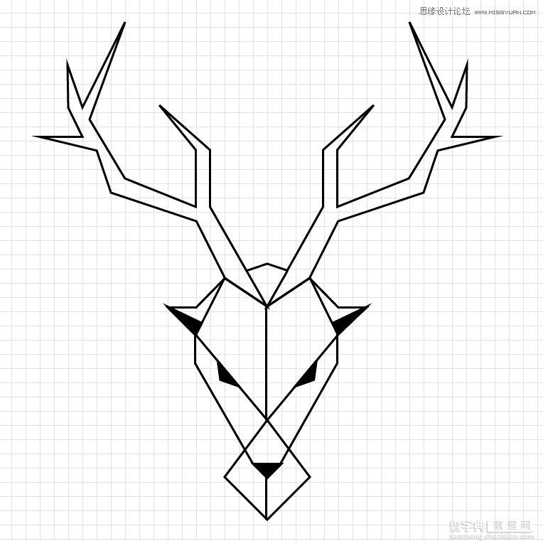 Illustrator绘制简约时尚的鹿形头像LOGO教程12