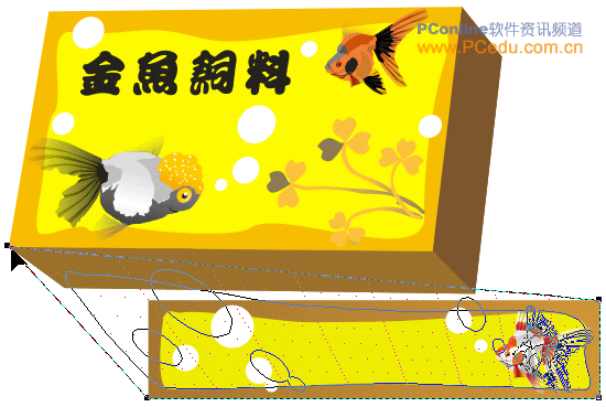 CorelDRAW(CDR)设计制作形状各异的金鱼饲料的立体包装盒实例教程25