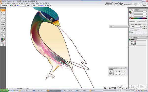 Illustrator绘制中国花鸟画矢量图教程19