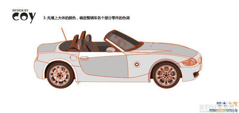 CorelDRAW(CDR)12模仿制作逼真的宝马Z4轿车实例教程5