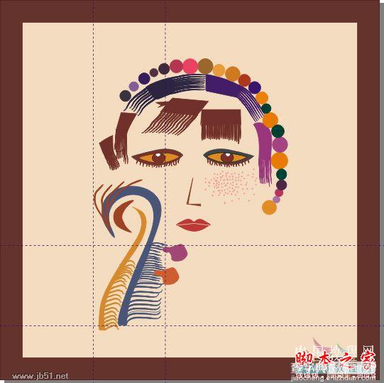 CorelDRAW(CDR)设计绘制矢量抽象人物装饰画实例教程52