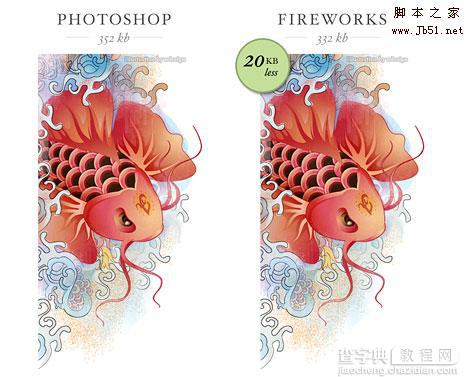 关于Fireworks 和Photoshop两者之间比较(图片优化的比较)1