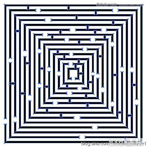 Illustrator制作超酷的立体正方形迷宫效果12