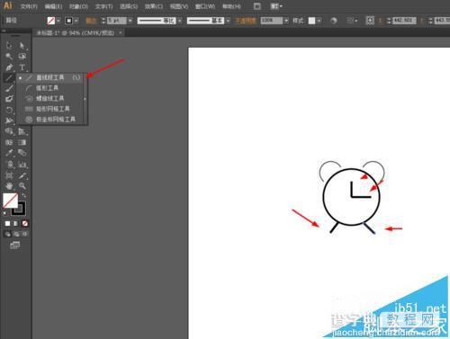 Ai怎么画闹钟?Ai绘制圆耳闹钟图标的教程14