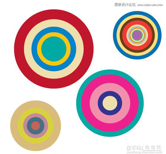Illustrator(AI)设计制作出漂亮的彩色时尚圆圈图实例教程7