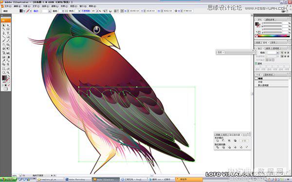 Illustrator绘制中国花鸟画矢量图教程22