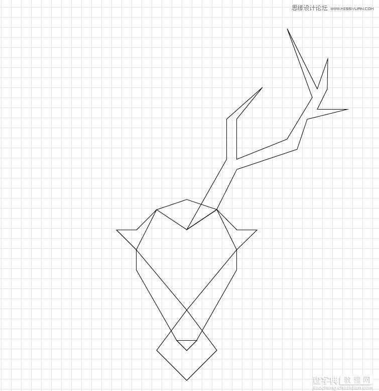 Illustrator绘制简约时尚的鹿形头像LOGO教程7