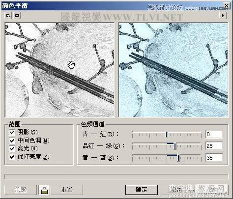 CorelDRAW(CDR)设计绘制中国风水彩效果的盘子和筷子实例教程19