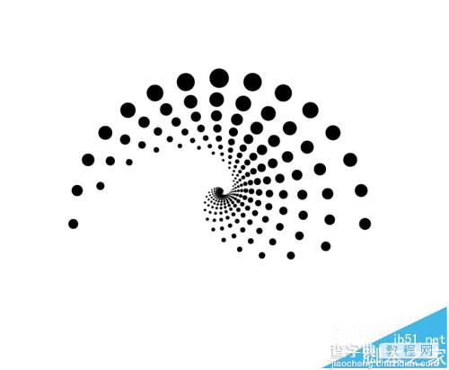 AI中怎么制作渐变点状漩涡logo?1