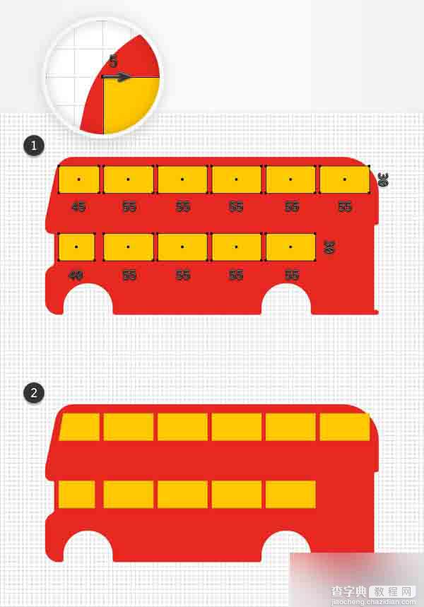 AI绘制一辆双层红色大巴车8