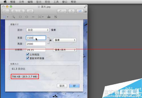 苹果电脑Macbook怎么调整图像的大小？4