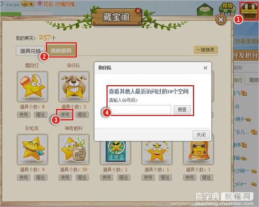 qq空间狗仔队道具怎么用 花藤狗仔队道具卡号用法1