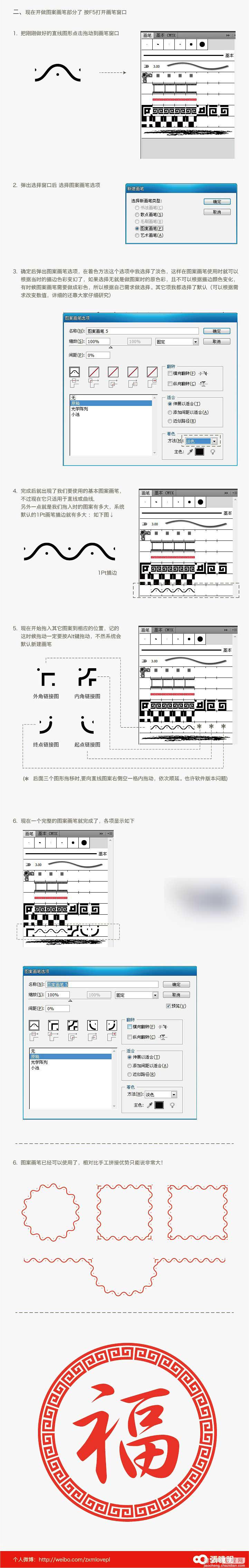 AI制作漂亮的画笔图案的方法和过程详解2