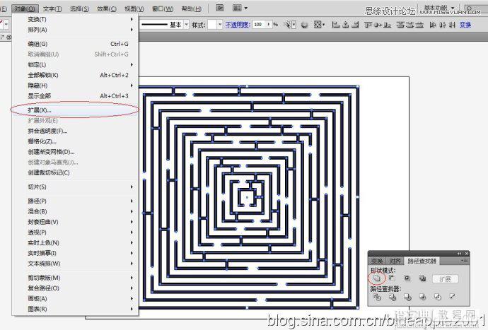 Illustrator制作超酷的立体正方形迷宫效果11
