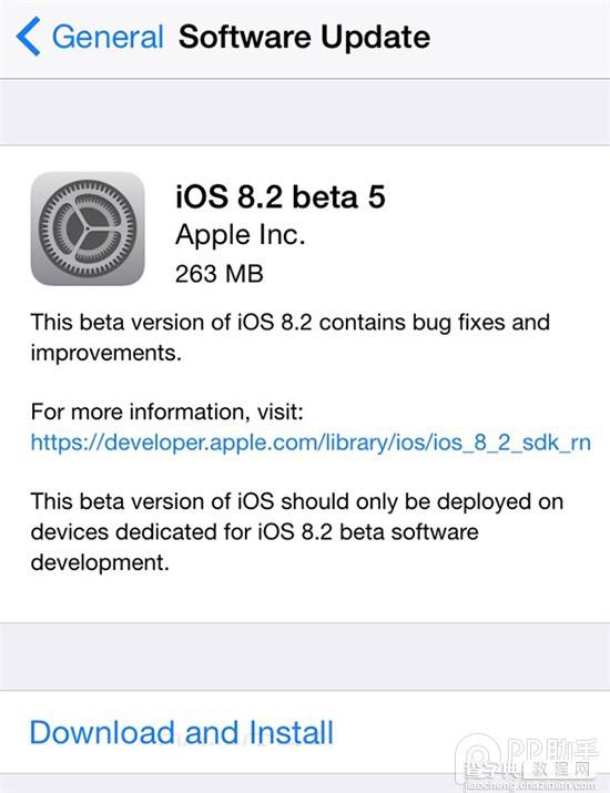 苹果向开发者推送iOS8.2 beta5测试版1