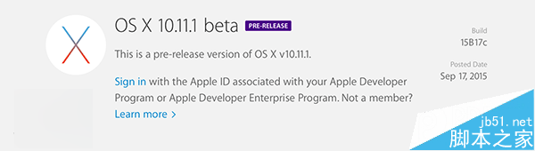 苹果发布OS X 10.11.1开发者预览版Beta1(15B17c):也能竖中指3