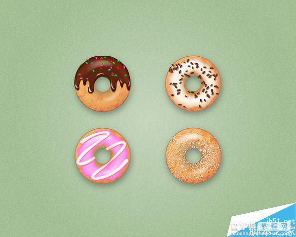 Illustrator创建可爱美味的4种甜甜圈1