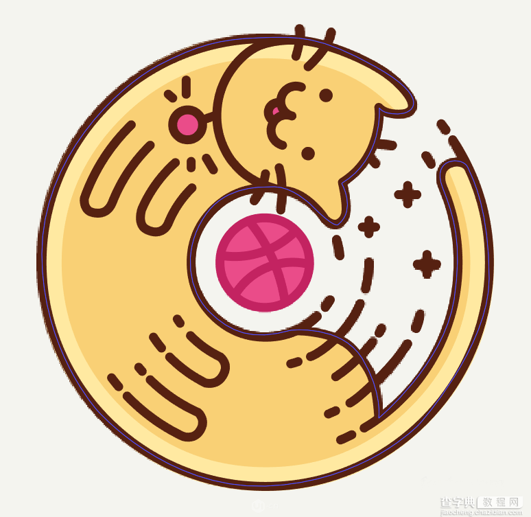 AI绘制可爱的圆形小猫插画16