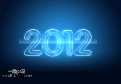 photoshop将2012制作成水晶新年贺卡效果14