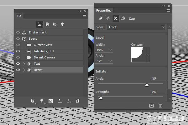 PS利用3D工具制作细腻的浮雕花纹立体字教程16