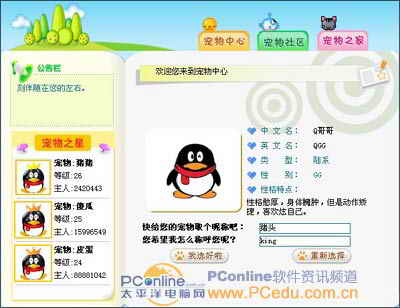 用QQ2004II版领养可爱的QQ宠物5