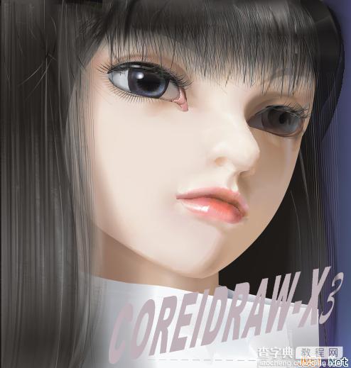 CorelDRAW(CDR) X3设计绘制3D美女(MM)图片的实例教程23