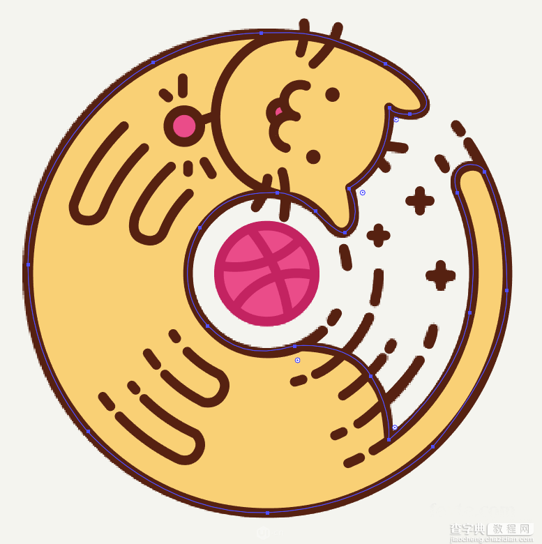 AI绘制可爱的圆形小猫插画15
