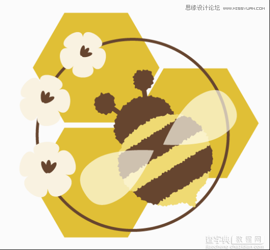 Illustrator绘制抽象风格的小蜜蜂插画14