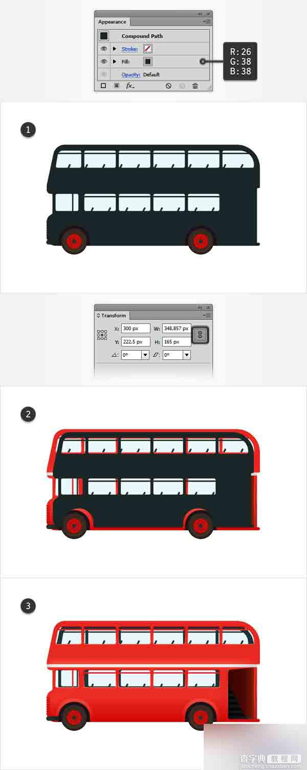 AI绘制一辆双层红色大巴车44