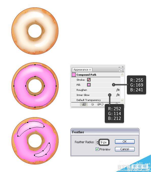 Illustrator创建可爱美味的4种甜甜圈28