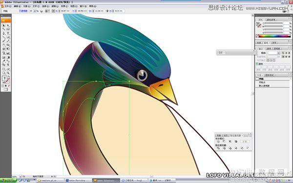 Illustrator绘制中国花鸟画矢量图教程18