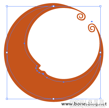 Illustrator(AI)利用路径偏移工具与混合命令设计绘制弯弯的月亮图腾实例教程5