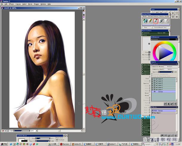 教你如何利用painter临摹逼真美女人像全过程7