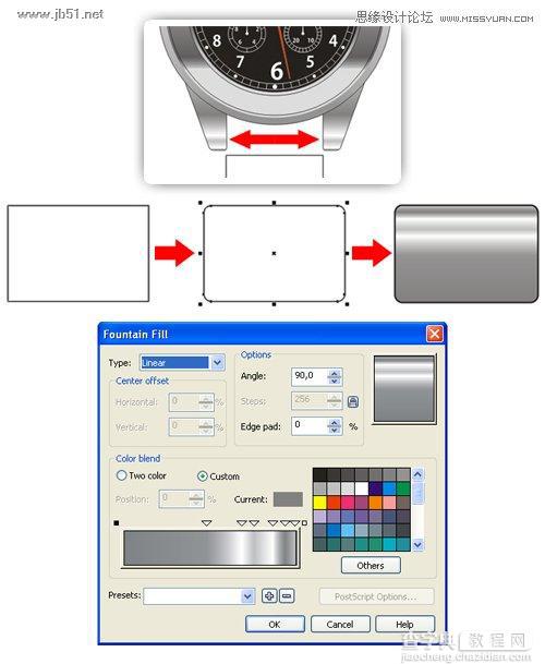 CorelDraw(CDR)设计绘制超真实的有质感的手表实例教程38