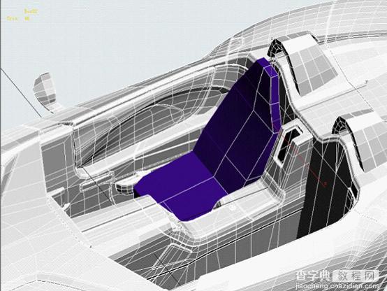 3DSMAX无需三视图制作SLR Stirling Moss仪表台、中控、座椅、后视镜34