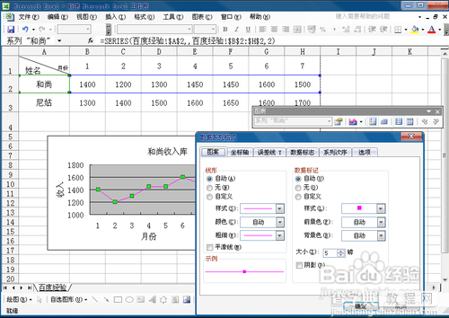 用excel2003制作折线图方法图解9