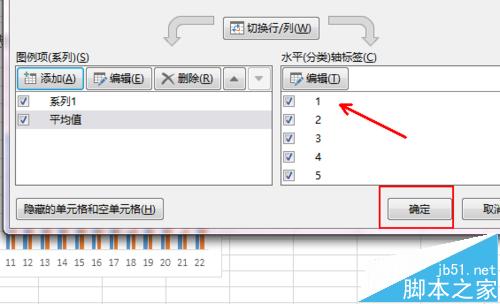 excel柱状图中怎么平均值参考线折线图?7