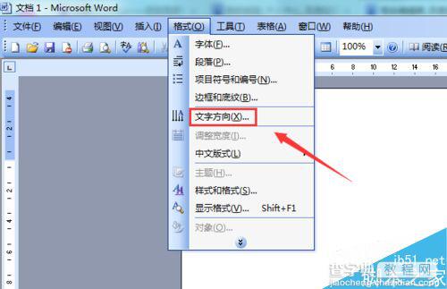 word 2003如何设置文字的方向?3