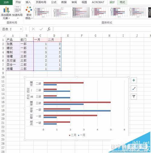 Excel2016表格中怎么调整图表大小?1