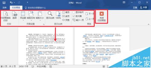 word2016怎么打印? Word2016打印预览的设置方法1