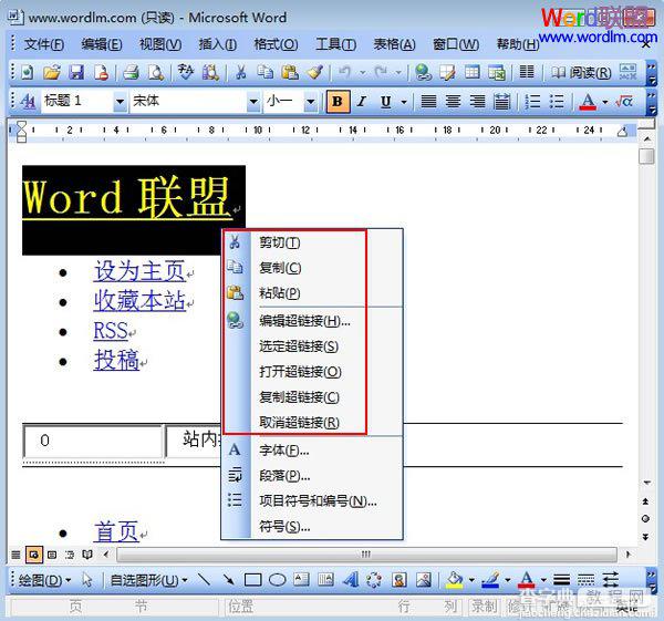 教你在Word2003中对禁止网页内容复制的进行常规操作4