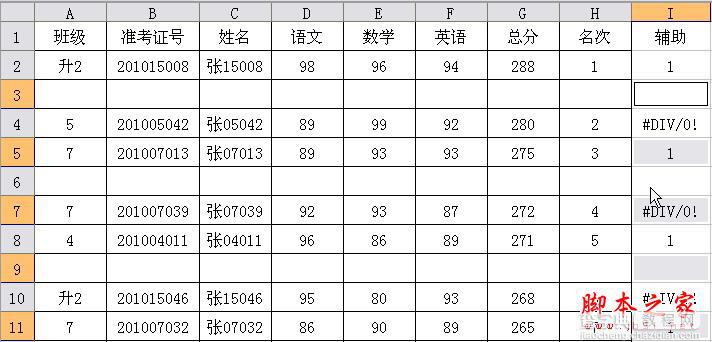 WPS表格 巧妙使用“定位”功能 打造成绩单的方法(图文教程)5