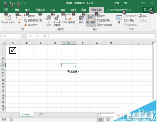 Excel2016怎么插入带勾的方框(多项选择符号)?1